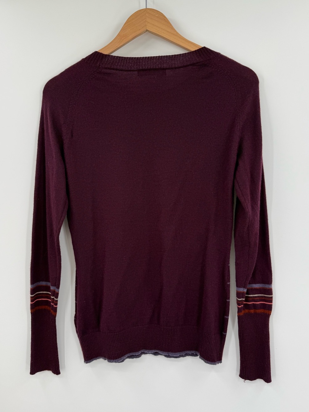 Smartwool Fair Isle Stripe Wool Blend Sweater | Plum Multi | Medium - Picture 2 of 8